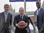 Euroleague CEO Jordi Bertomeu, Mayor of London Boris Johnson and Great Britain Basketball Player Pops Mensah-Bonsu
