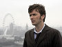 David Tennant, the 10th Doctor, searches for aliens in London. Copyright BBC