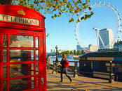 London Eye from the north bank of the Thames