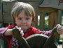 Boy playing on pirate ship at Discover Centre