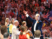 Last night of The Proms - Paul Daniel applause. Credit Tabatha Fireman