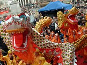 Dragon dances as part of Chinese New Year celebrations in London