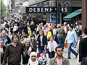 Shoppers enjoy a traffic-free day on London's Oxford Street