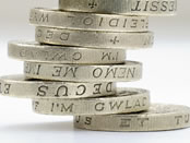 Pile of pound coins