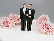 Wedding cake with two grooms