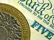 £5 note and £2 coin