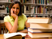 Student studying in library. Copyright Britain on view