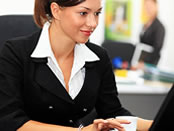 Woman at laptop computer
