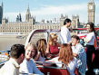 Group on top deck of tour bus