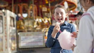 Eating candy floss on South Bank. Image: Michael Heffernan