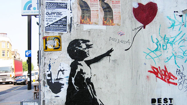 Girl with red balloon by Banksy © silverfox09