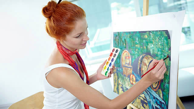 Woman painting