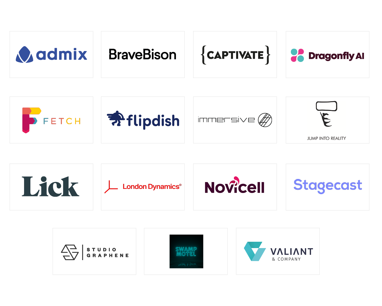 Cohort 21 company logos.