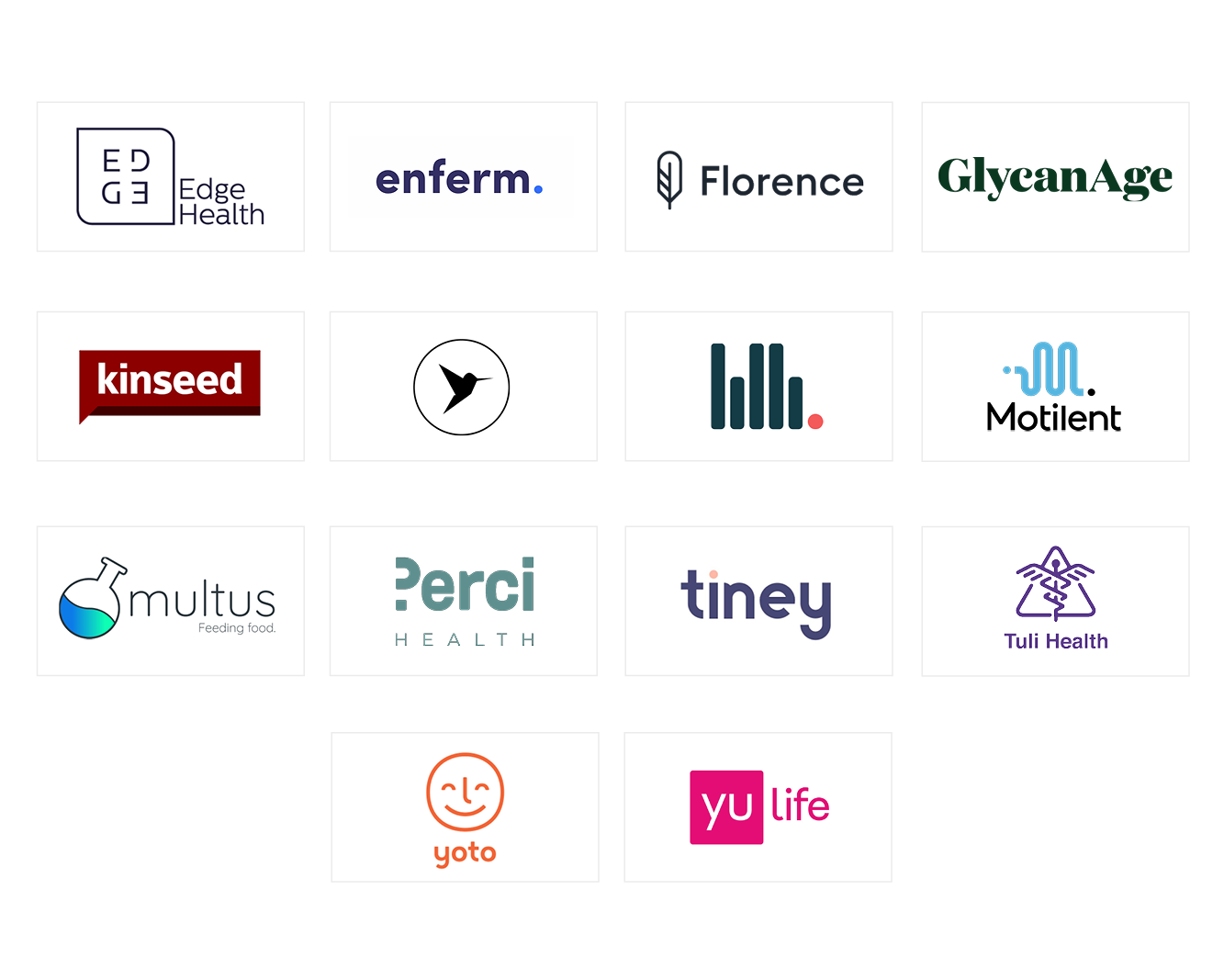 Cohort 21 company logos.
