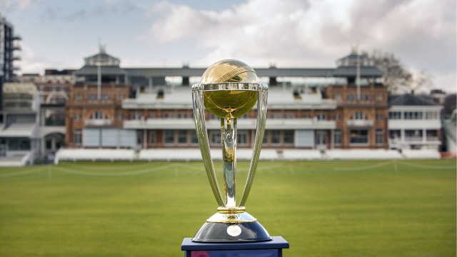 The Cricket World Cup Trophy at Lord's Cricket Ground.