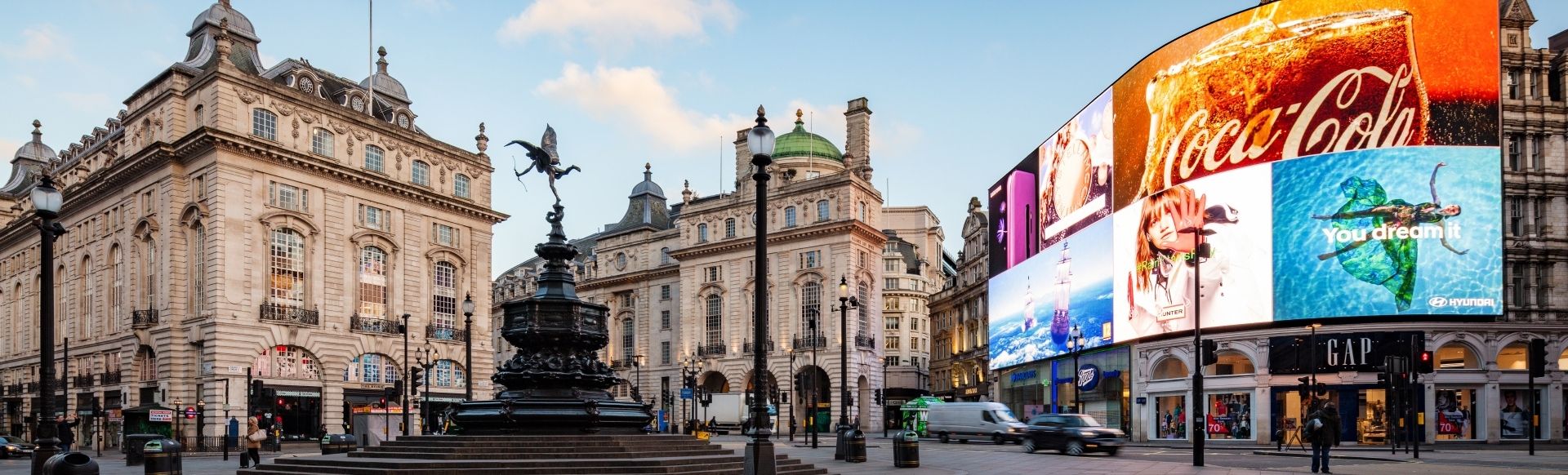 Picadilly Circus and its bright advertising screens.