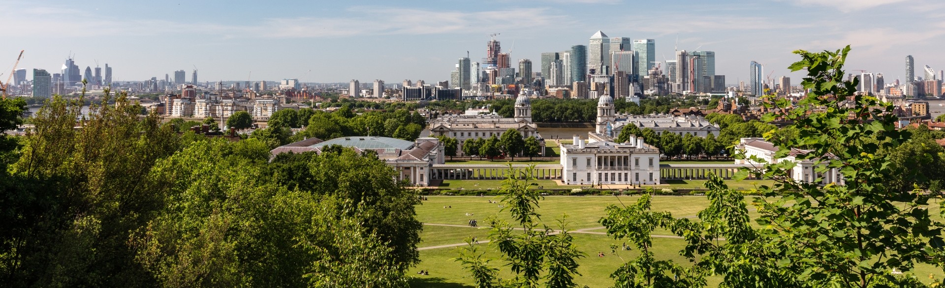 View of Greenwich Park on sunny day.