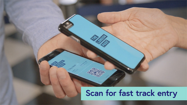 Using The London Pass mobile pass to scan for fast track entry