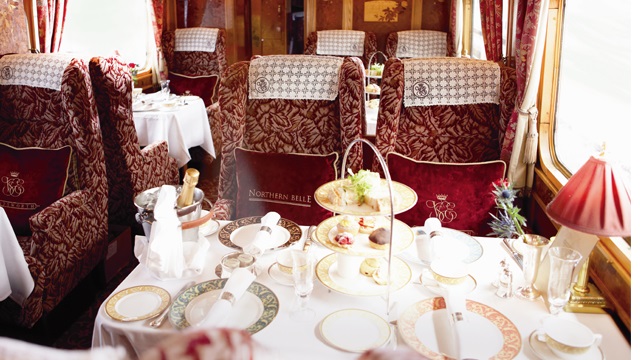 Afternoon tea on the Northern Belle. Image courtest of Red Letter Days.