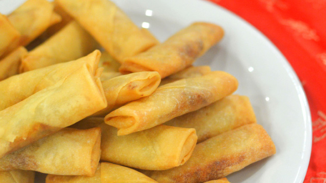 A plate of Spring Rolls in Chinatown 