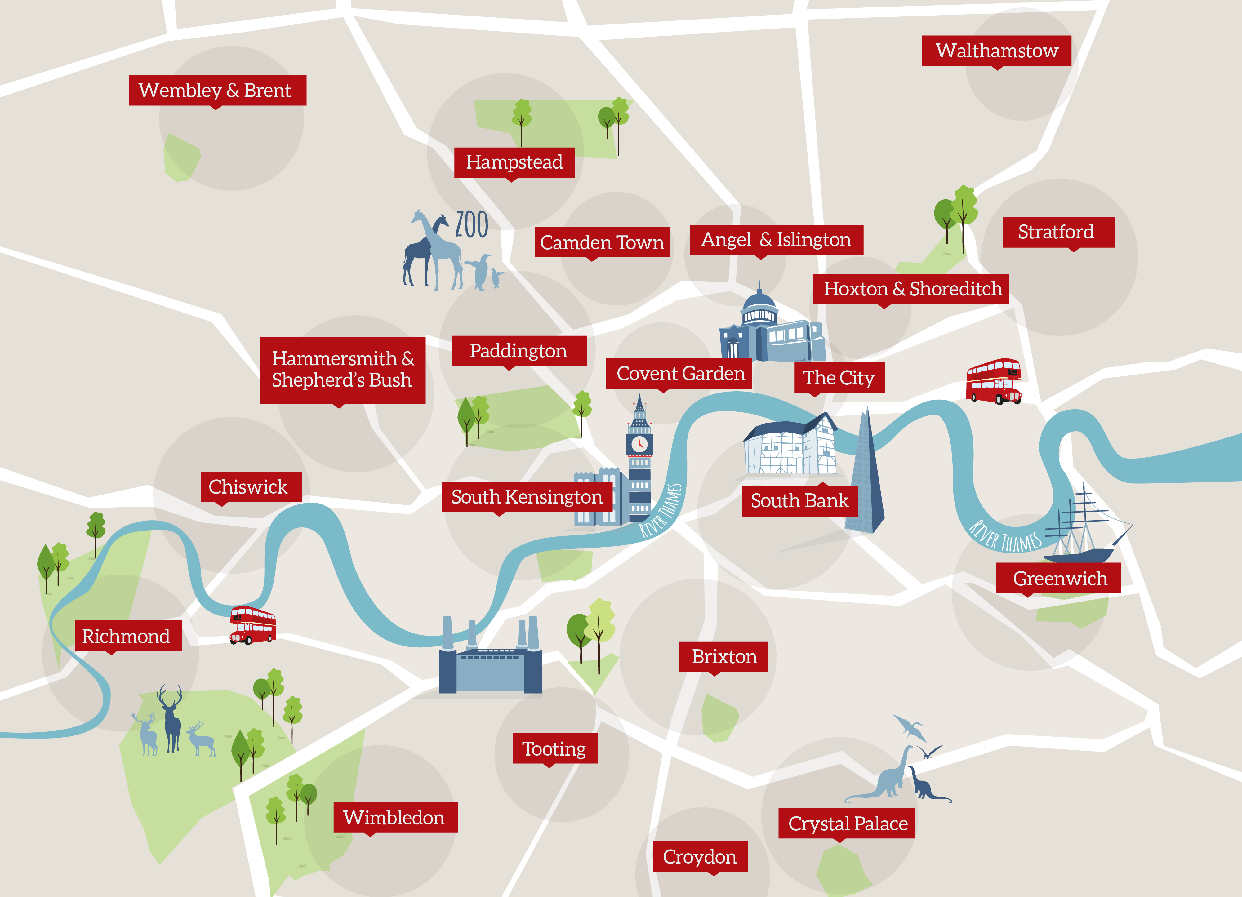 map of london and surrounding area London Areas Map Visitlondon Com map of london and surrounding area