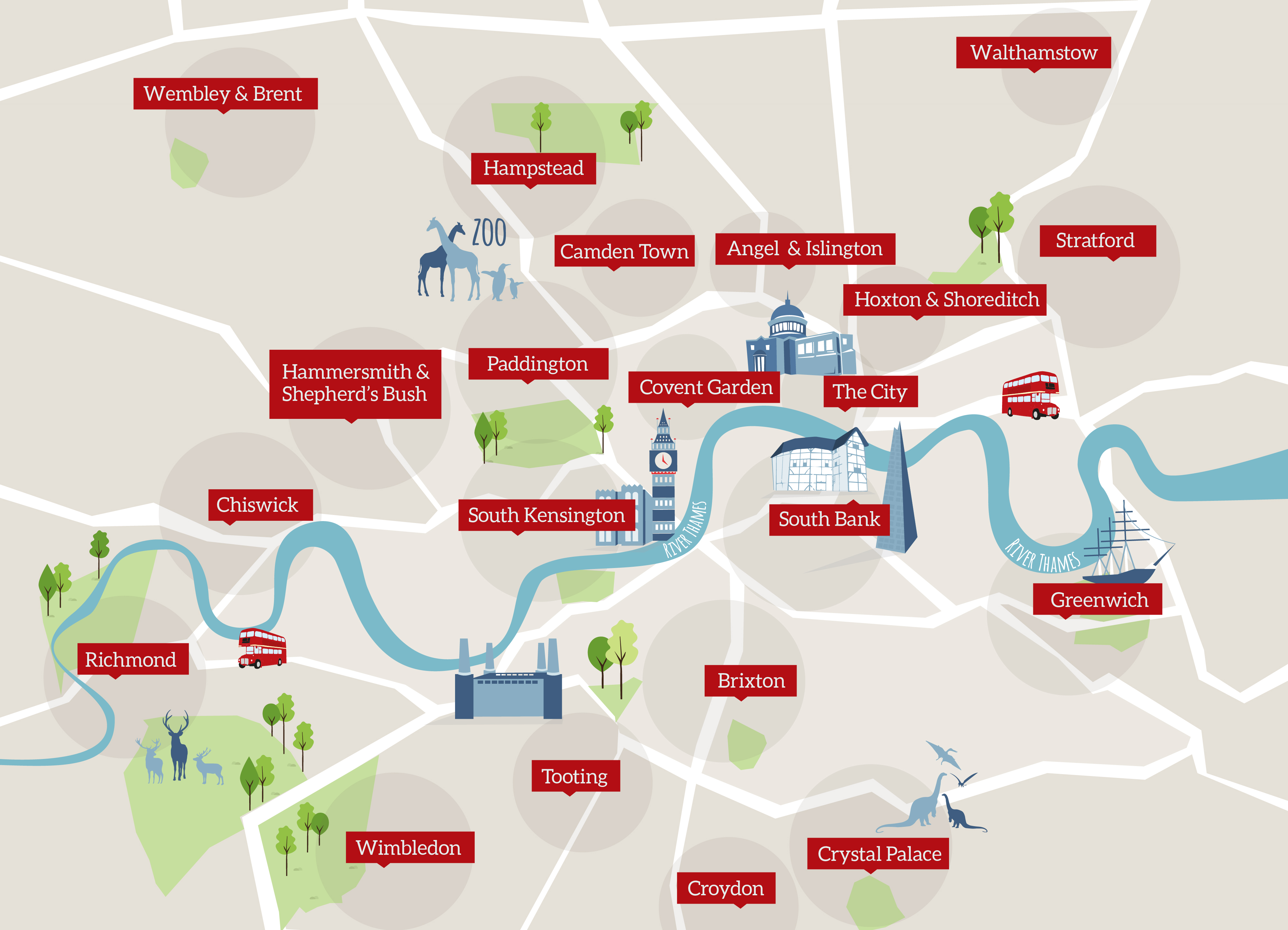 london tourist map with attractions