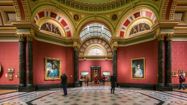 The National Gallery art exhibition space in London. 