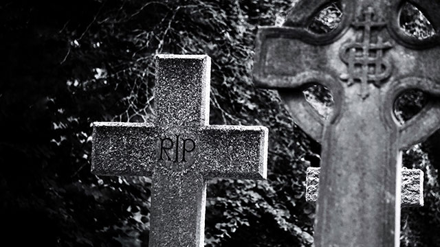 Two headstones in the Brompton Cemetery
