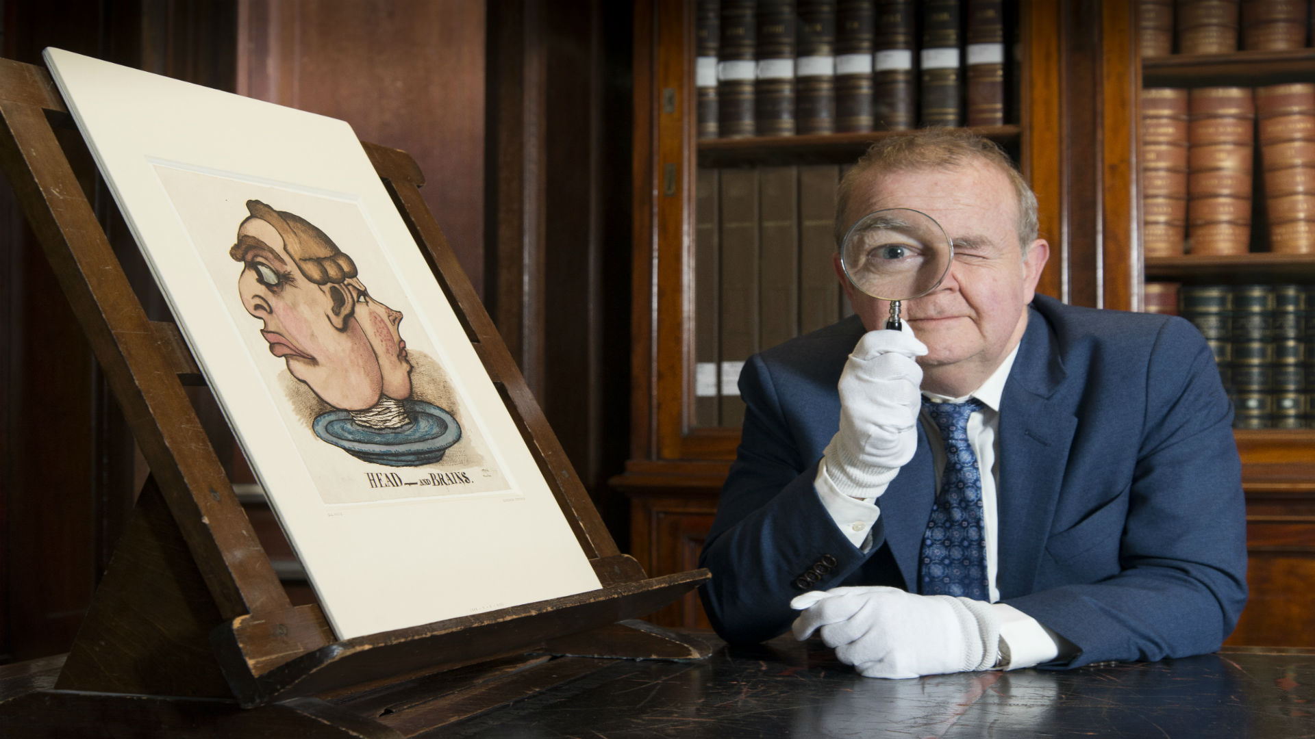 Ian Hislop at the British Museum searching for objects for the Citi exhibition - I Object at the British Museum
