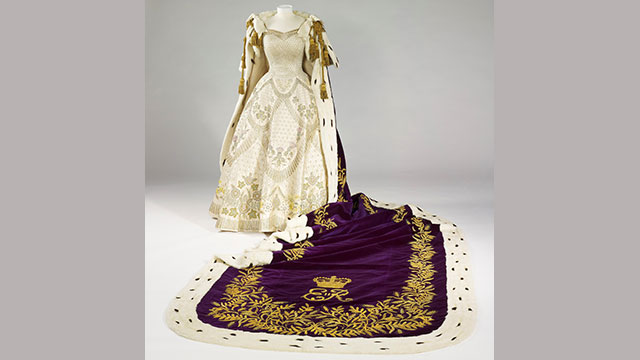 The Queen's coronation dress and robe from 1953