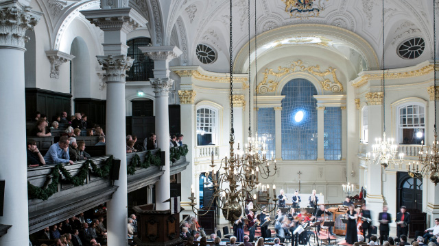Ornate interior of St-Martin-in-the-Fields church in London