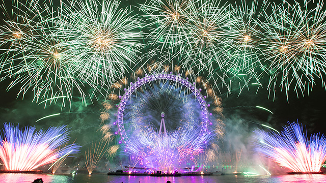 Image result for best pictures of london NYE fireworks
