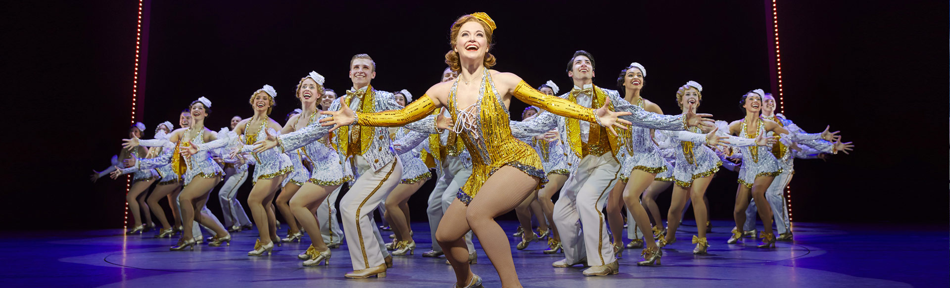 42nd Street at Theatre Royal Drury Lane. Photo credit: Brinkhoff & Moegenburg. Image courtesy of Target Live Dancers on stage during a performance of 42nd Street at Theatre Royal Drury Lane. Photo credit: Brinkhoff & Moegenburg. Image courtesy of Target Live