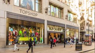 Exterior of Topshop Oxford Street. Image courtesy of Shutterstock.