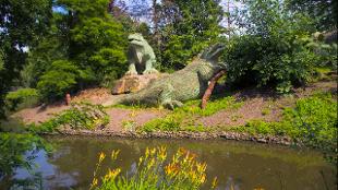 Model dinosaurs at Crystal Palace Park. Image courtesy of Crystal Palace Park.