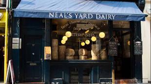 The shop window at Neal's Yard Dairy in Covent Garden. Image courtesy of Neal's Yard.