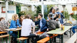 The beer garden at The Crown & Shuttlle. Image courtesy of The Crown & Shuttle.