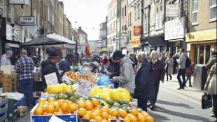 Fruits and vegetable stalls at Brick Lane Market. Copyright: London on View