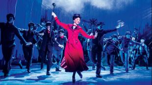 Zizi Strallen as Mary Poppins and the Company. Image courtesy of Cameron Mackintosh. Photo: Johan Persson.