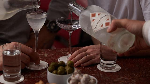 Drinks and nibbles. Credit: Adrian Volcinschi. Image courtesy of 69 Colebrooke Row Drinks and nibbles. Credit: Adrian Volcinschi. Image courtesy of 69 Colebrooke Row