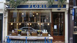 Shop window of Floris, Jermyn Street. Image courtesy of Floris.