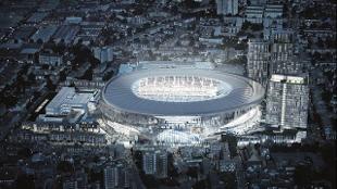 A CGI impression of the new Tottenham Hotspur Stadium.