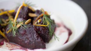 Roasted beetroot at Berber & Q. Photo credit: Tom Bowles. Image courtesy of Fraser Communications