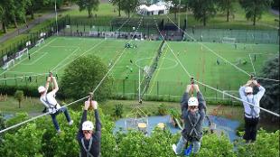 4 people can ride the zip wires at the same time. Image courtesy of Zip Now London.