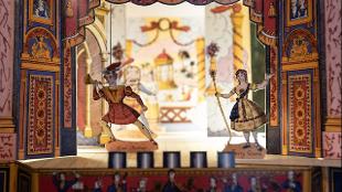 Paper theatre scene from Pollock's Toy Museum. Image courtesy of Pollock's Toy Museum.