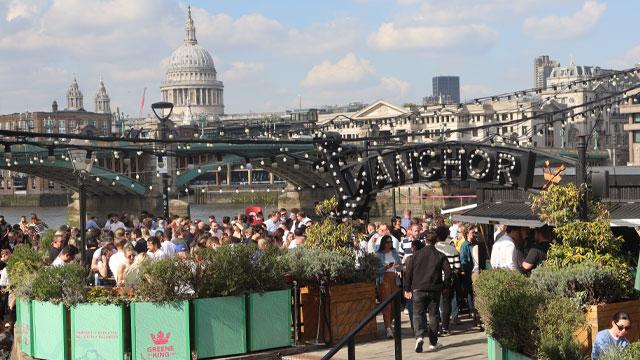 The outside space with St Paul's Cathedral in the background. Image courtesy of Greene King. The outside space with St Paul's Cathedral in the background. Image courtesy of Greene King.