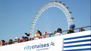 Enjoy a river cruise by the London Eye. Image courtesy of City Cruises / Christopher Ison.