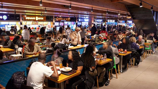 The food hall full of diners. Image courtesy of Bang Bang Oriental Foodhall. The food hall full of diners. Image courtesy of Bang Bang Oriental Foodhall.
