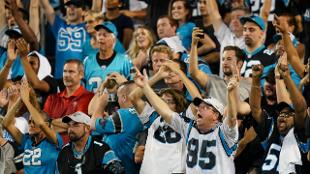 Carolina Panther fans in the stand. Image courtesy of NFL UK and Dave Shopland.