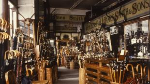 The interior of James Smith & Sons umbrella shop. Image courtesy of James Smith & Sons.